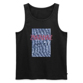 Crystal Mett - Men's Premium Organic Tank Top - black - Front - AI Model Male 178 light (178cm)