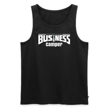 Business Camper - sleep where you work - Men's Premium Organic Tank Top - black - Front - AI Model Male 178 light (178cm)