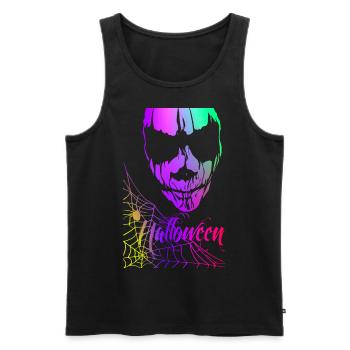 Gruseliges Halloween - Regenbogen - Männer Premium Bio Tank Top - Schwarz - Vorne - Michal (187cm)