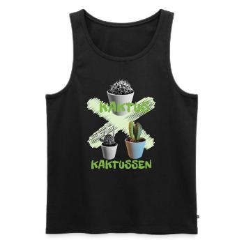 I love clothes / Kaktus - Männer Premium Bio Tank Top - Schwarz - Vorne - Michal (187cm)