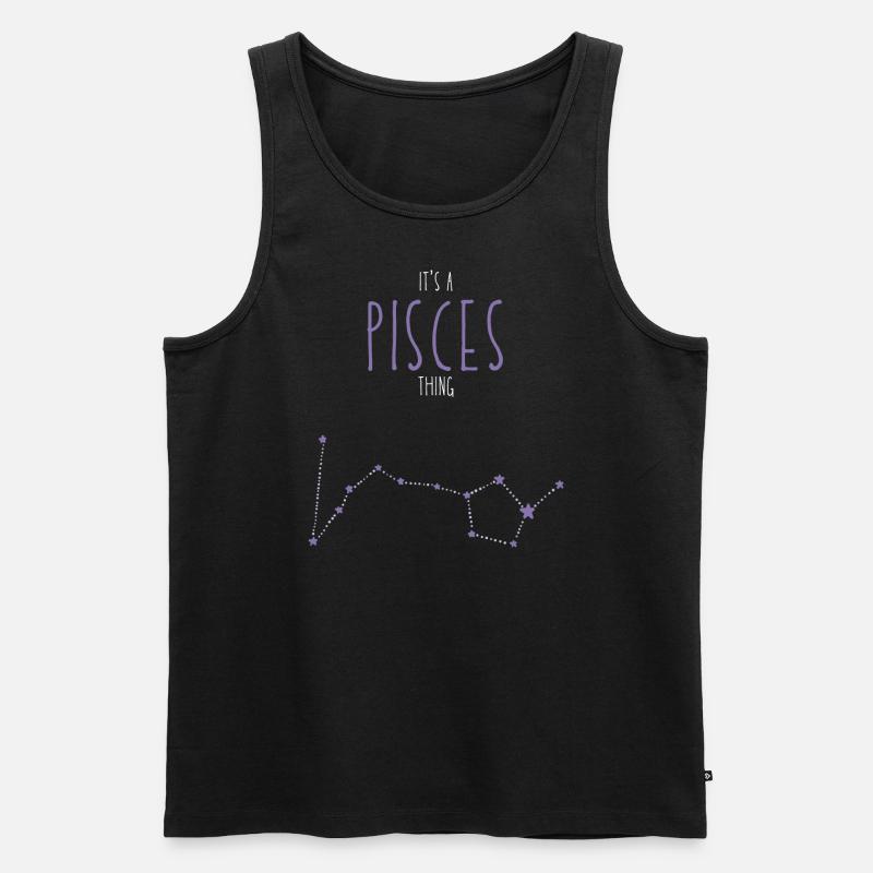 Pisces Sternzeichen - Männer Premium Bio Tank Top - Schwarz