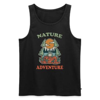 Nature Adventure Berge Camping Nature Lover Shirt - Männer Premium Bio Tank Top - Schwarz - Vorne - Michal (187cm)