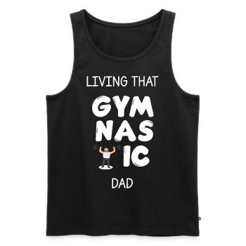 living that gymnastic dad - Men's Premium Organic Tank Top - black - Front - AI Model Male 178 light (178cm)
