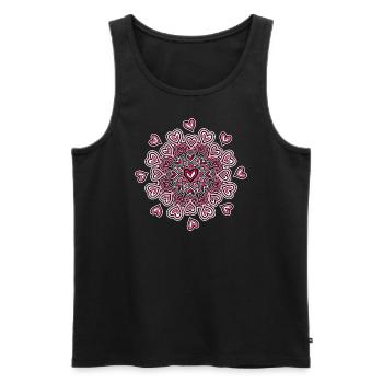 Mandala - pink hearts for the sweetheart - Men's Premium Organic Tank Top - black - Front - Michal (187cm)