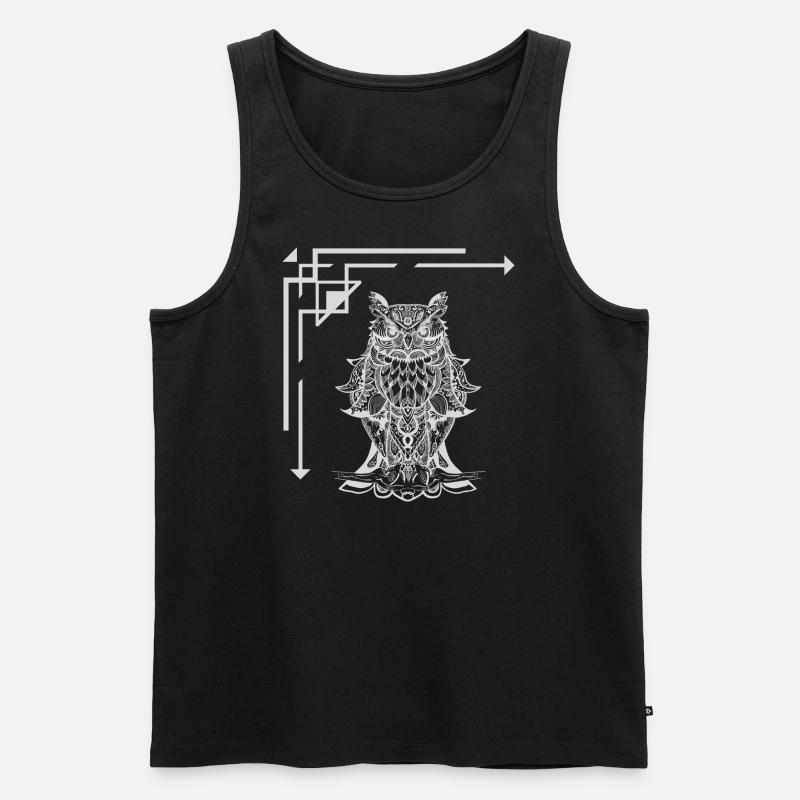 Eulen Design - Männer Premium Bio Tank Top - Schwarz