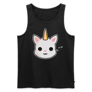 Katze Einhorn Maske Fasching Karneval - Männer Premium Bio Tank Top - Schwarz - Vorne - Michal (187cm)