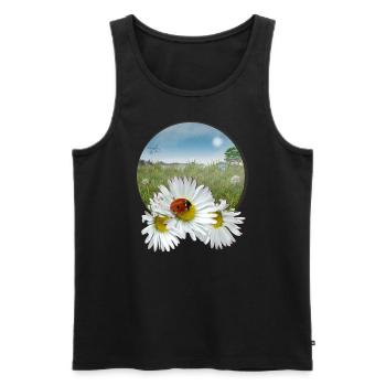 Summer meadow - Men's Premium Organic Tank Top - black - Front - AI Model Male 178 light (178cm)