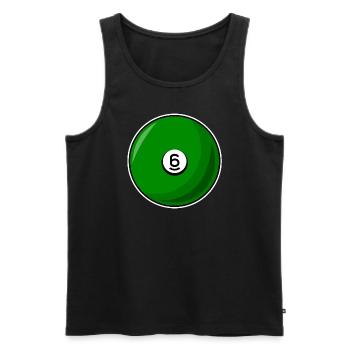 Boule de billard 6 vert Billard six - Débardeur bio Premium Homme - noir - Devant - Michal (187cm)