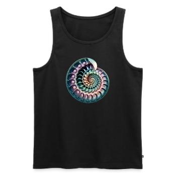 Fibonacci spiral, shell, golden ratio - Men's Premium Organic Tank Top - black - Front - AI Model Male 178 light (178cm)