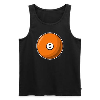 billiard ball 5 orange billiards five - Men's Premium Organic Tank Top - black - Front - Michal (187cm)