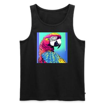 Neon Ara - Männer Premium Bio Tank Top - Schwarz - Vorne - AI Model Male 178 light (178cm)