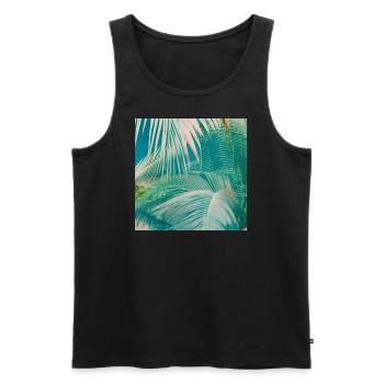 Palm - Männer Premium Bio Tank Top - Schwarz - Vorne - Michal (187cm)