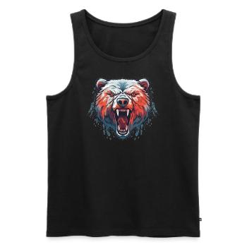 roaring bear - Men's Premium Organic Tank Top - black - Front - AI Model Male 178 light (178cm)