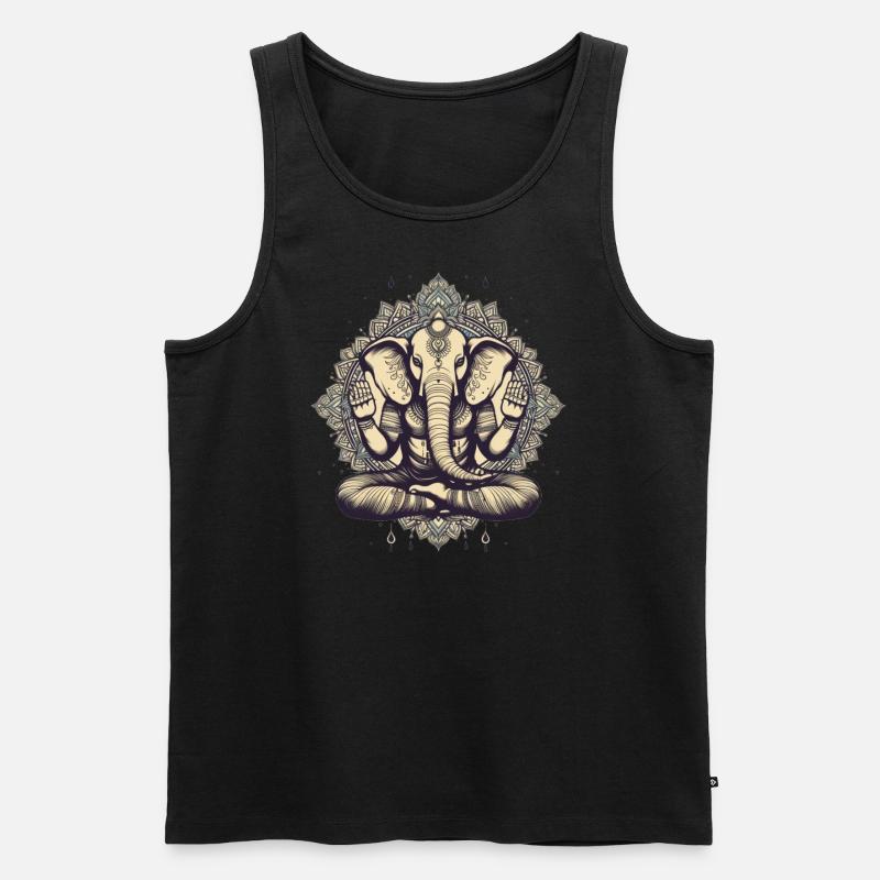 yoga Elefant - Männer Premium Bio Tank Top - Schwarz
