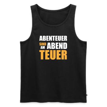 Abenteuer sind am Abend teuer - Männer Premium Bio Tank Top - Schwarz - Vorne - Michal (187cm)