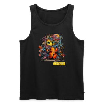 Shirt: Cute Monster Music Instrument Süß - Männer Premium Bio Tank Top - Schwarz - Vorne - AI Model Male 178 light (178cm)
