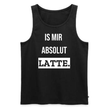 Is mir absolut Latte - Männer Premium Bio Tank Top - Schwarz - Vorne - AI Model Male 178 light (178cm)