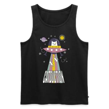 KADUKTION. Meine Katze ist ein Außerirdischer! Für dunkle Kleidung - Männer Premium Bio Tank Top - Schwarz - Vorne - AI Model Male 178 light (178cm)