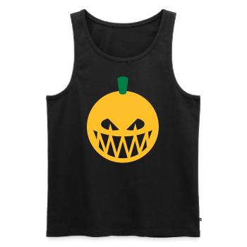 Halloween Kürbis (Kürbislaterne / Emoji / 2C) - Männer Premium Bio Tank Top - Schwarz - Vorne - Michal (187cm)