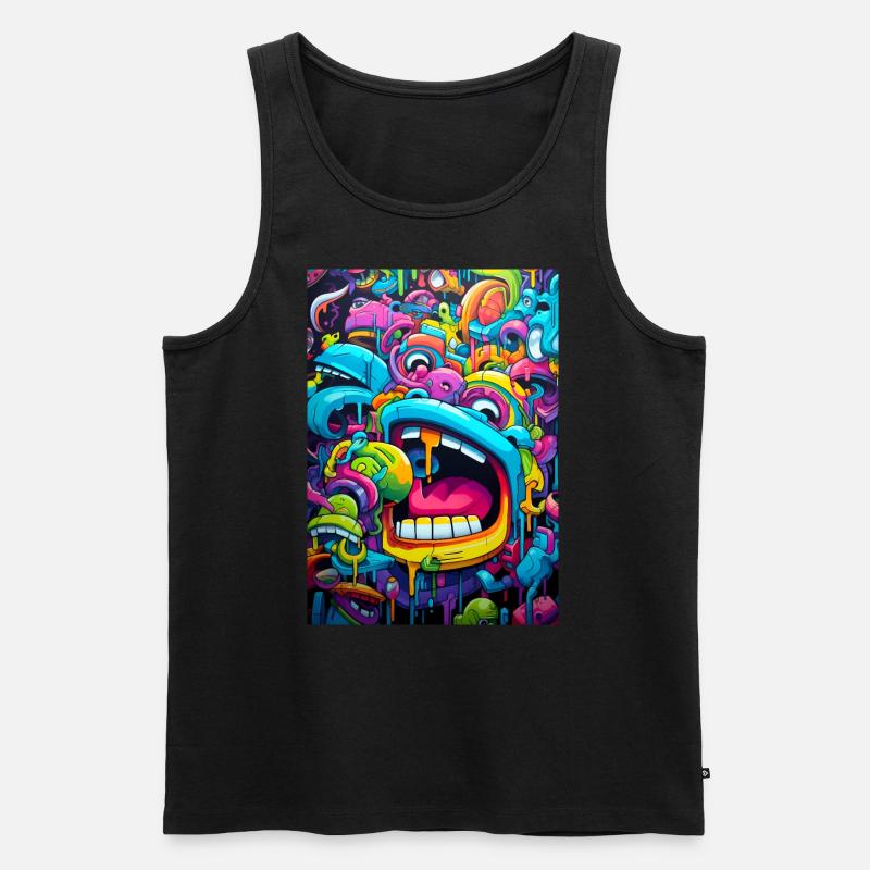 Graffiti Monster - Männer Premium Bio Tank Top - Schwarz