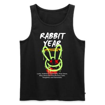 Rabbit Year Design byStylefusionX - Men's Premium Organic Tank Top - black - Front - Michal (187cm)