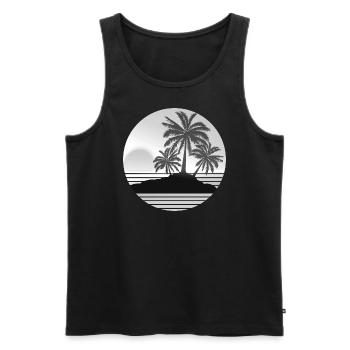 Einsame Insel in Vintage Schwarz-Weiß - Männer Premium Bio Tank Top - Schwarz - Vorne - AI Model Male 178 light (178cm)