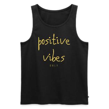ONDES POSITIVES uniquement - Débardeur bio Premium Homme - noir - Devant - AI Model Male 178 light (178cm)
