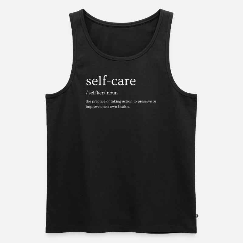 selfcare Tshirt - Männer Premium Bio Tank Top - Schwarz