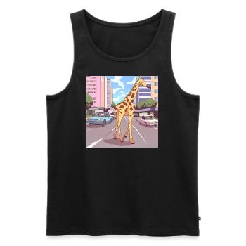 Stadtgiraffe - Männer Premium Bio Tank Top - Schwarz - Vorne - Michal (187cm)