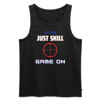Chemise Pas de chance, juste de l’habileté - Gamer, Shooter, etc. - Débardeur bio Premium Homme - noir - Devant - AI Model Male 178 light (178cm)