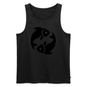 Sternzeichen Fische Fische schwarz - Männer Premium Bio Tank Top - Schwarz - Vorne - AI Model Male 178 light (178cm)