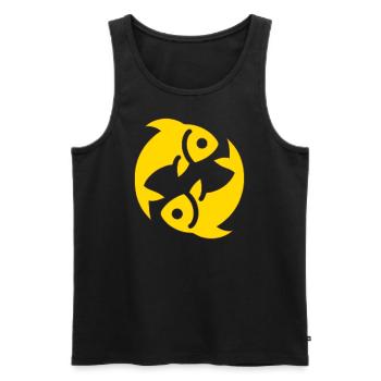 Sternzeichen Fische Fische Gold - Männer Premium Bio Tank Top - Schwarz - Vorne - AI Model Male 178 light (178cm)