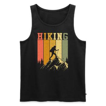 Hiking | Mountaineer | Wanderlust | Climb - Men's Premium Organic Tank Top - black - Front - Michal (187cm)