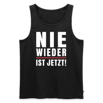 Antifaschismus Antifaschist Gegen Rechts Statement - Männer Premium Bio Tank Top - Schwarz - Vorne - Michal (187cm)
