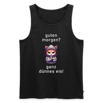 Very Thin Ice with Polygon Cat - Men's Premium Organic Tank Top - black - Front - AI Model Male 178 light (178cm)
