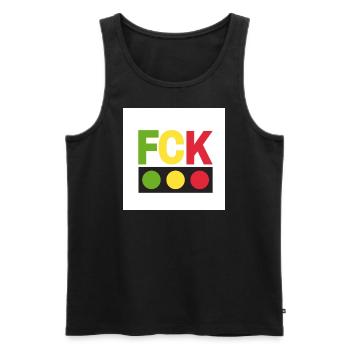 Ein Statement - Männer Premium Bio Tank Top - Schwarz - Vorne - AI Model Male 178 light (178cm)