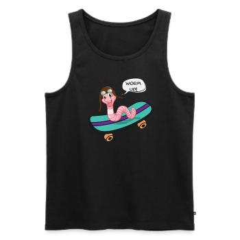 Worm up - Männer Premium Bio Tank Top - Schwarz - Vorne - Michal (187cm)