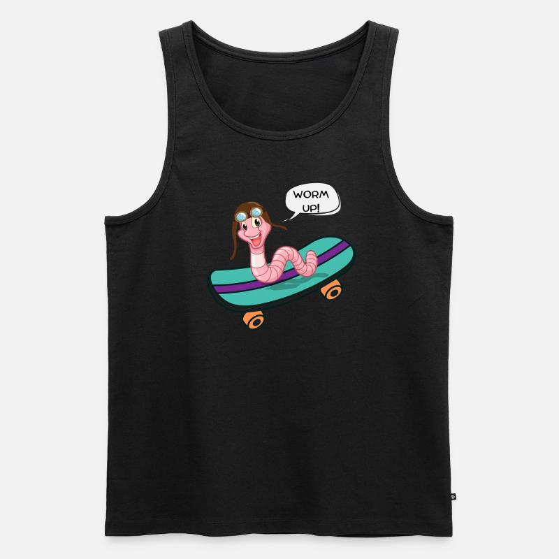 Worm up - Männer Premium Bio Tank Top - Schwarz
