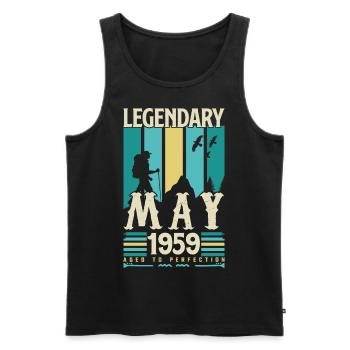 Mai 1959 Jubiläumsgeschenk, Jahrgang Mai 1959. - Männer Premium Bio Tank Top - Schwarz - Vorne - Michal (187cm)