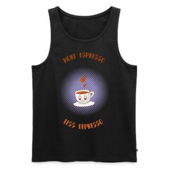 Espresso, Coffee, Kaffee, Latte, Geschenkidee, Fun - Männer Premium Bio Tank Top - Schwarz - Vorne - Michal (187cm)