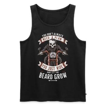Motorrad Bart Biker Vollbart Bike Rocker - Männer Premium Bio Tank Top - Schwarz - Vorne - Michal (187cm)