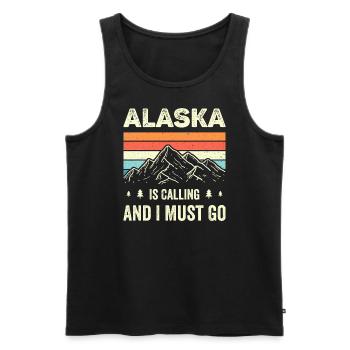 Alaska Is Calling And I Must Go - Men's Premium Organic Tank Top - black - Front - Michal (187cm)