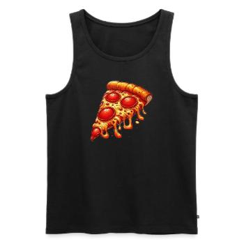 Pizza - Men's Premium Organic Tank Top - black - Front - Michal (187cm)