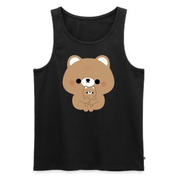 Brown Bear Love - Men's Premium Organic Tank Top - black - Front - AI Model Male 178 light (178cm)