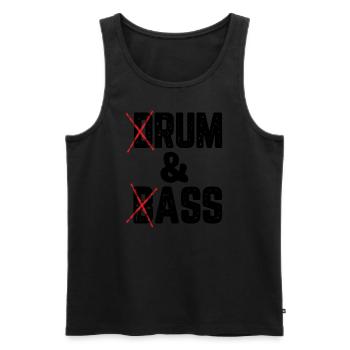 (D)rum & (B)ass - Lustiges Musikdesign - Männer Premium Bio Tank Top - Schwarz - Vorne - AI Model Male 178 light (178cm)