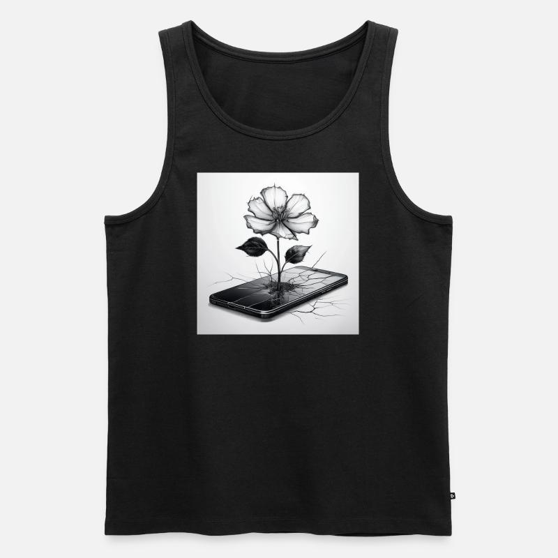 Fragile Tech Bloom - Men's Premium Organic Tank Top - black
