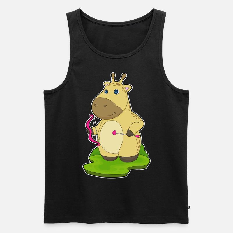 Giraffe Bogenschütze Bogen - Männer Premium Bio Tank Top - Schwarz