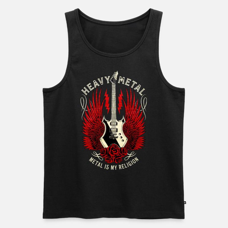 Metal is my Religion - Männer Premium Bio Tank Top - Schwarz