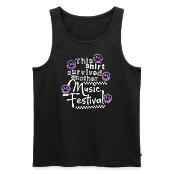 Chemise de festival de musique - Débardeur bio Premium Homme - noir - Devant - AI Model Male 178 light (178cm)