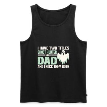 Dictons de SOS Fantômes | Cadeaux Ghost Hunter - Débardeur bio Premium Homme - noir - Devant - AI Model Male 178 light (178cm)